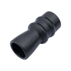Close-up of Phelps flared mouthpiece on metal bugle tube for easier setup.
