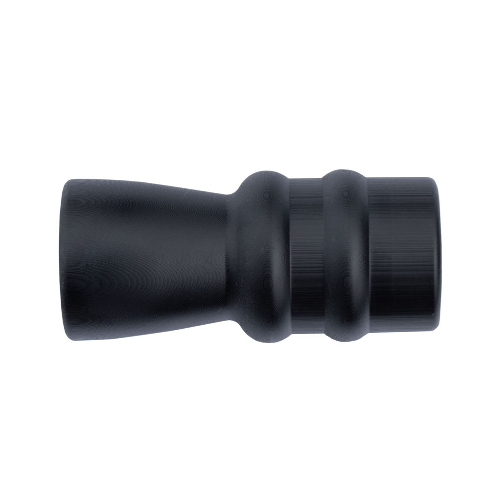 Phelps flared mouthpiece enables quick diaphragm swaps on metal bugle tube.