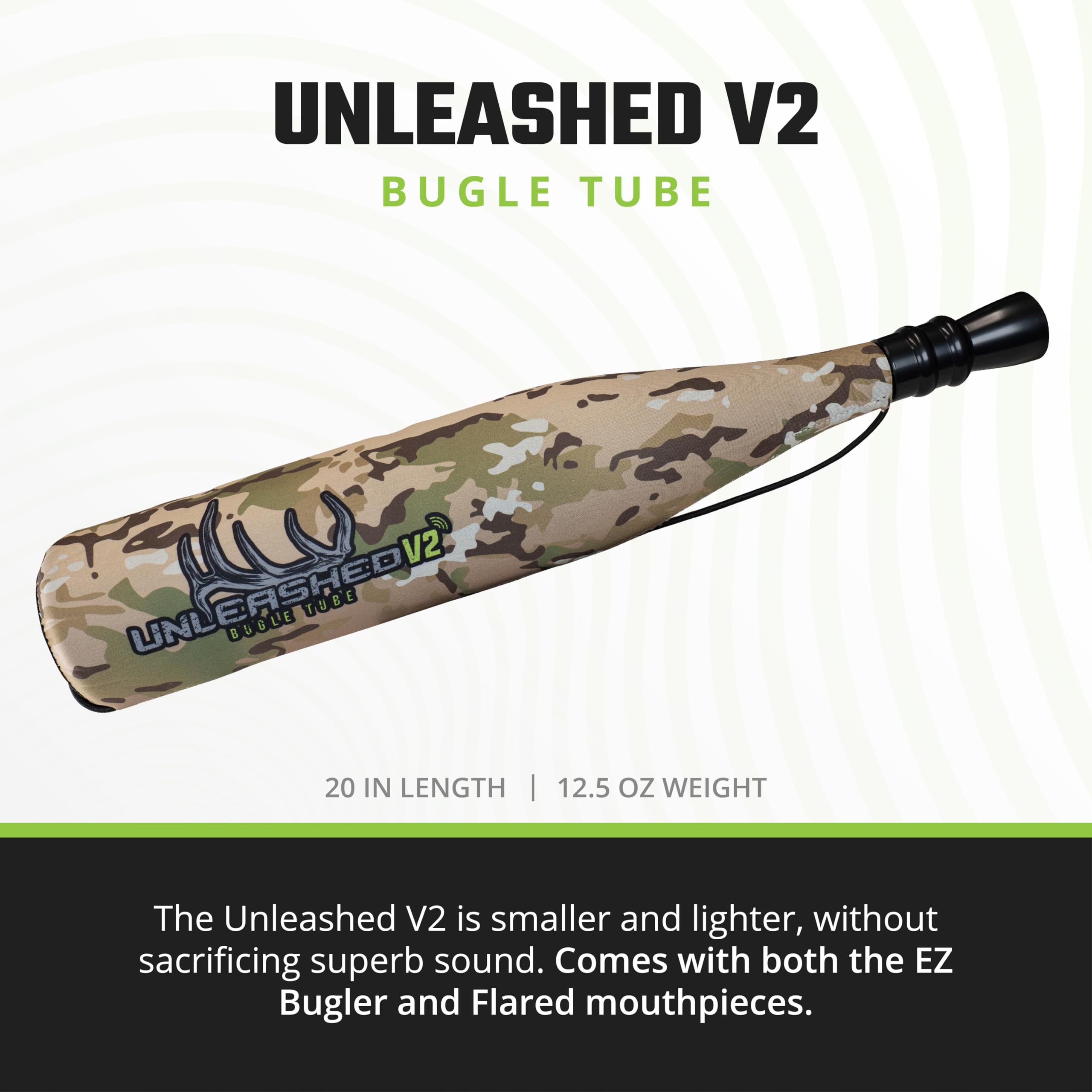 Phelps Game Calls Unleashed V2 corrugated chamber close-up, enhanced resonance and elk tones.