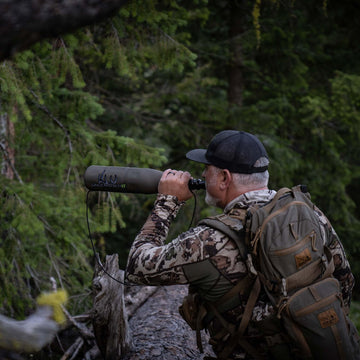 Phelps Game Calls Unleashed V2 multicam camouflage detail, blends with surroundings for stealthy calls.
