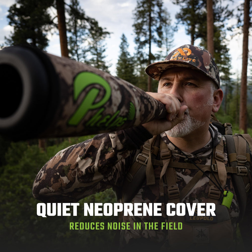 Phelps Sandblasted Anodized Black Finish reduces glare during dawn hunts