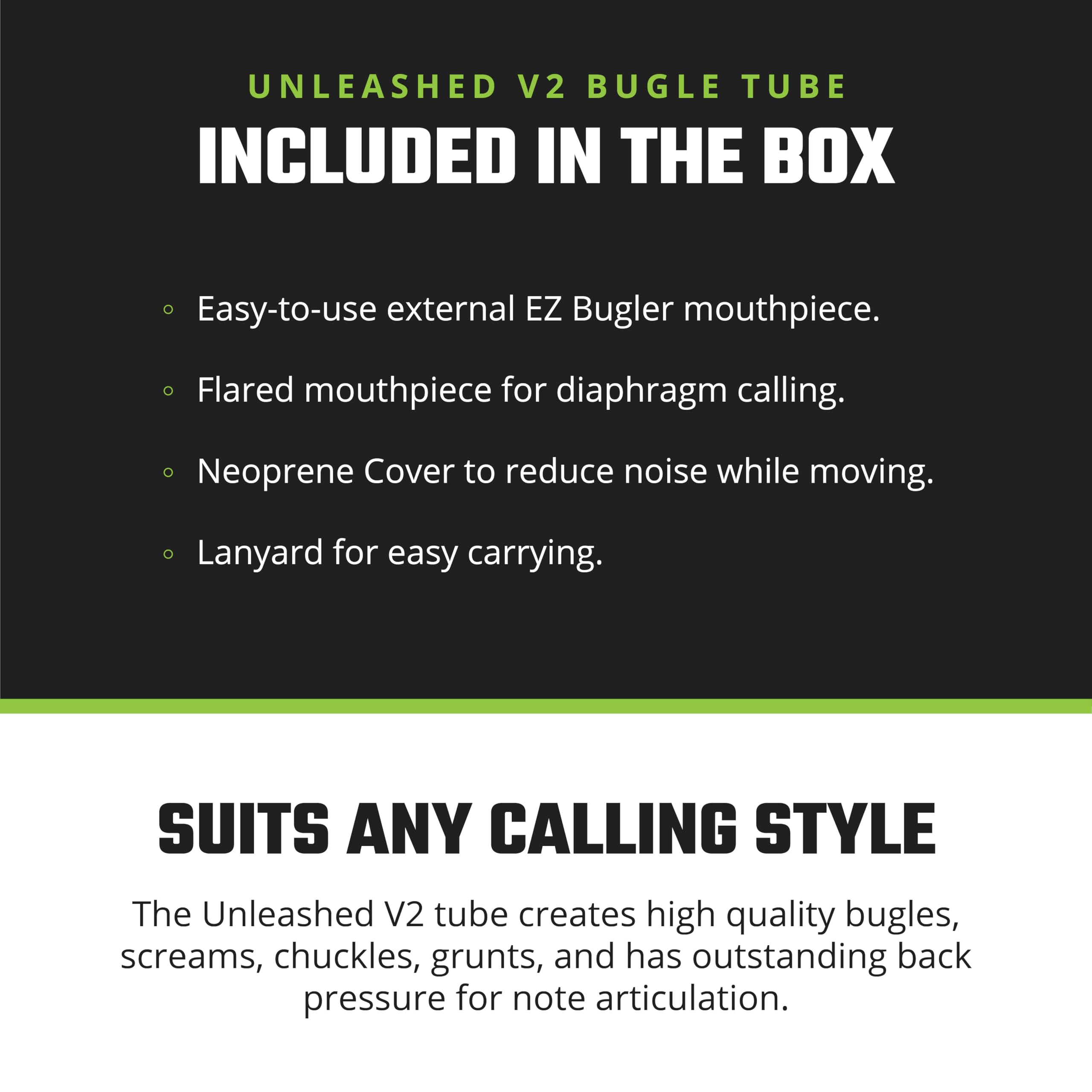 Phelps Unleashed V2 extreme-volume elk call suitable for locating bulls.