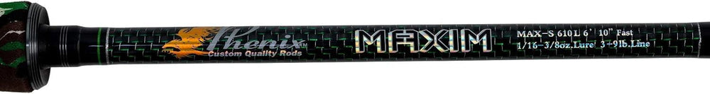 Phenix Maxim Spinning 1pc 6-12 lb line supports versatile freshwater setups.