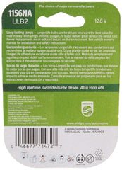 Close-up of Philips 1156NA LongerLife bulb filament design for reliability.