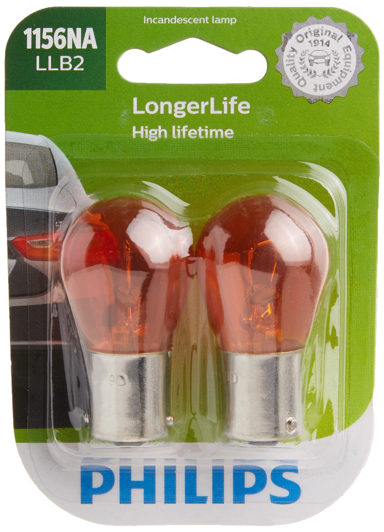 Philips 1156NA LongerLife two-pack bulbs ready for installation and longer service life.