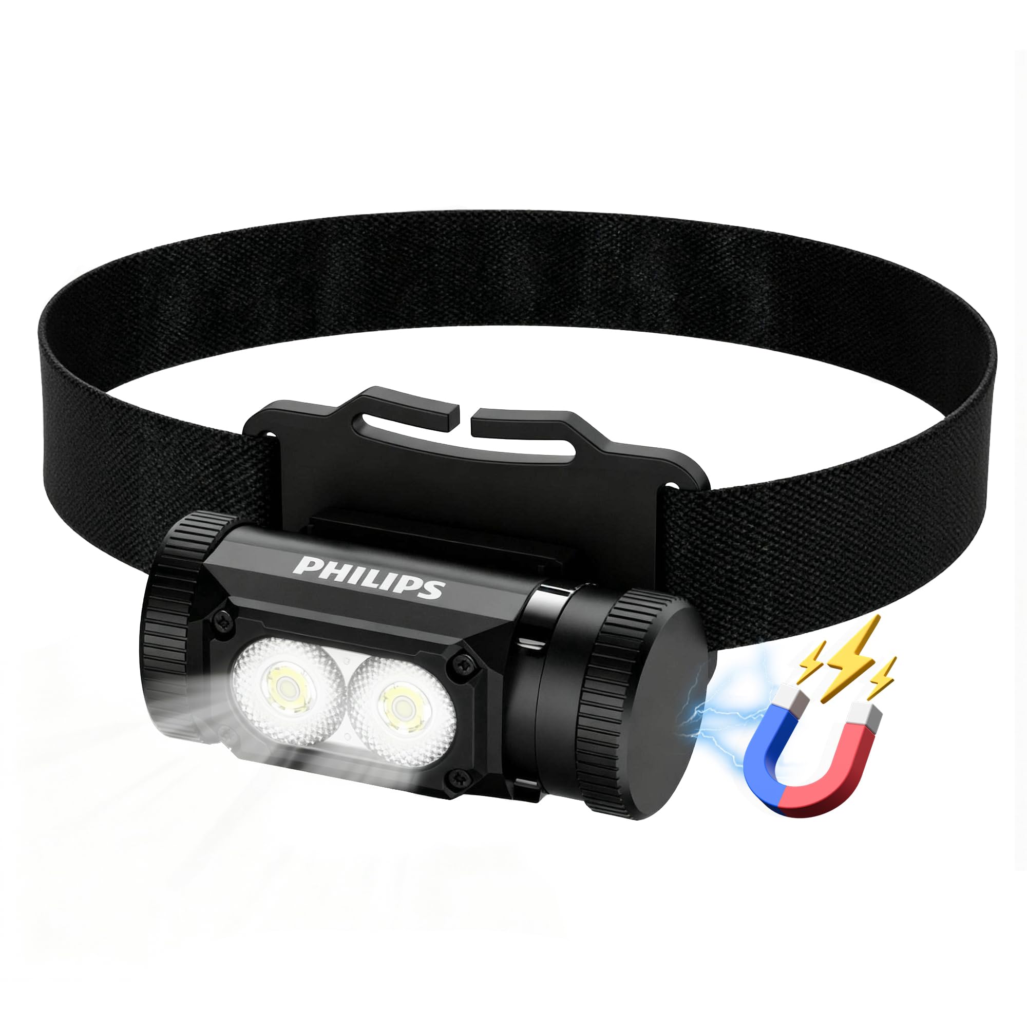 Philips SFL3255 headlamp front view shows bright, clear illumination for night activities