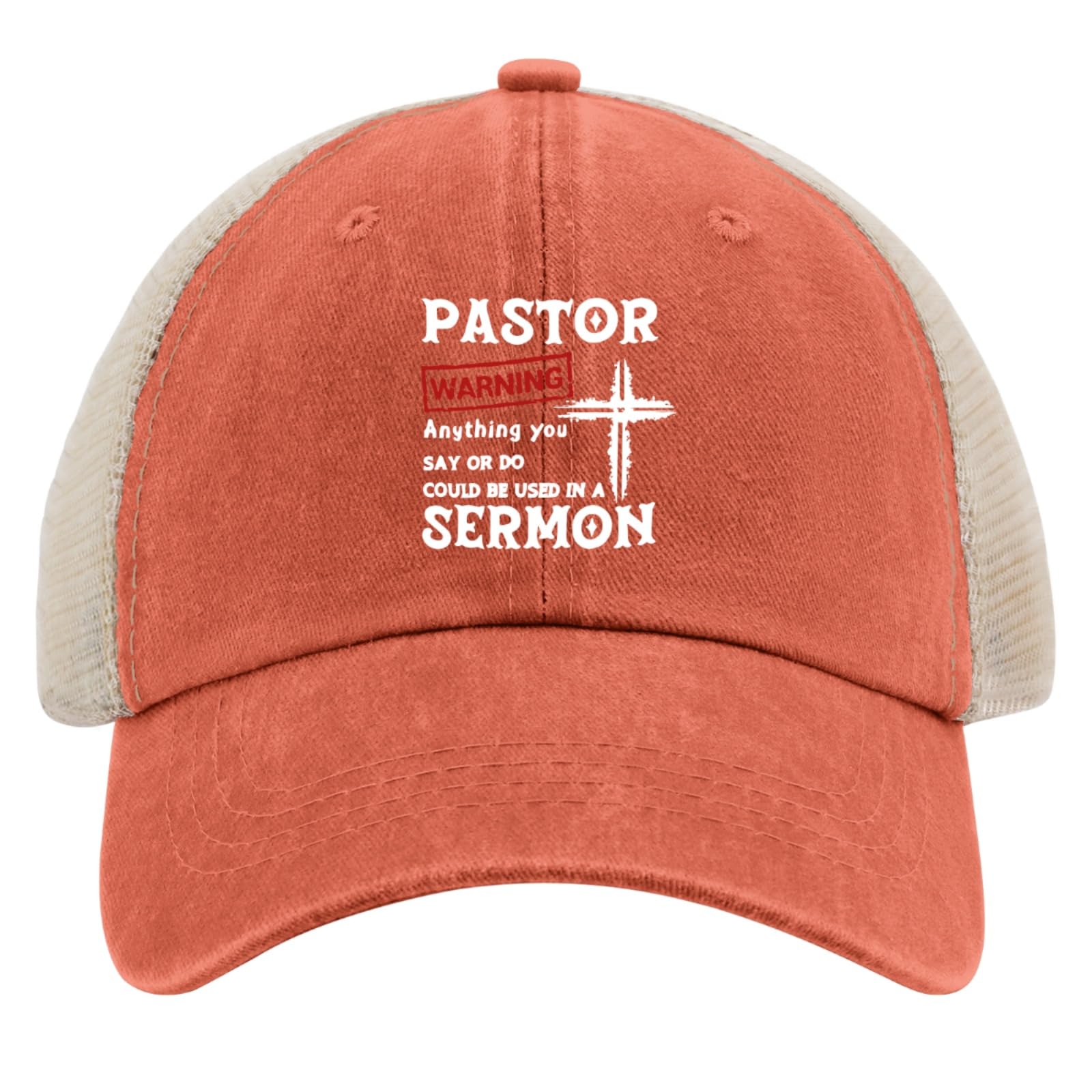 Philysonic Pastor Gift Trucker Hat denim texture for casual style