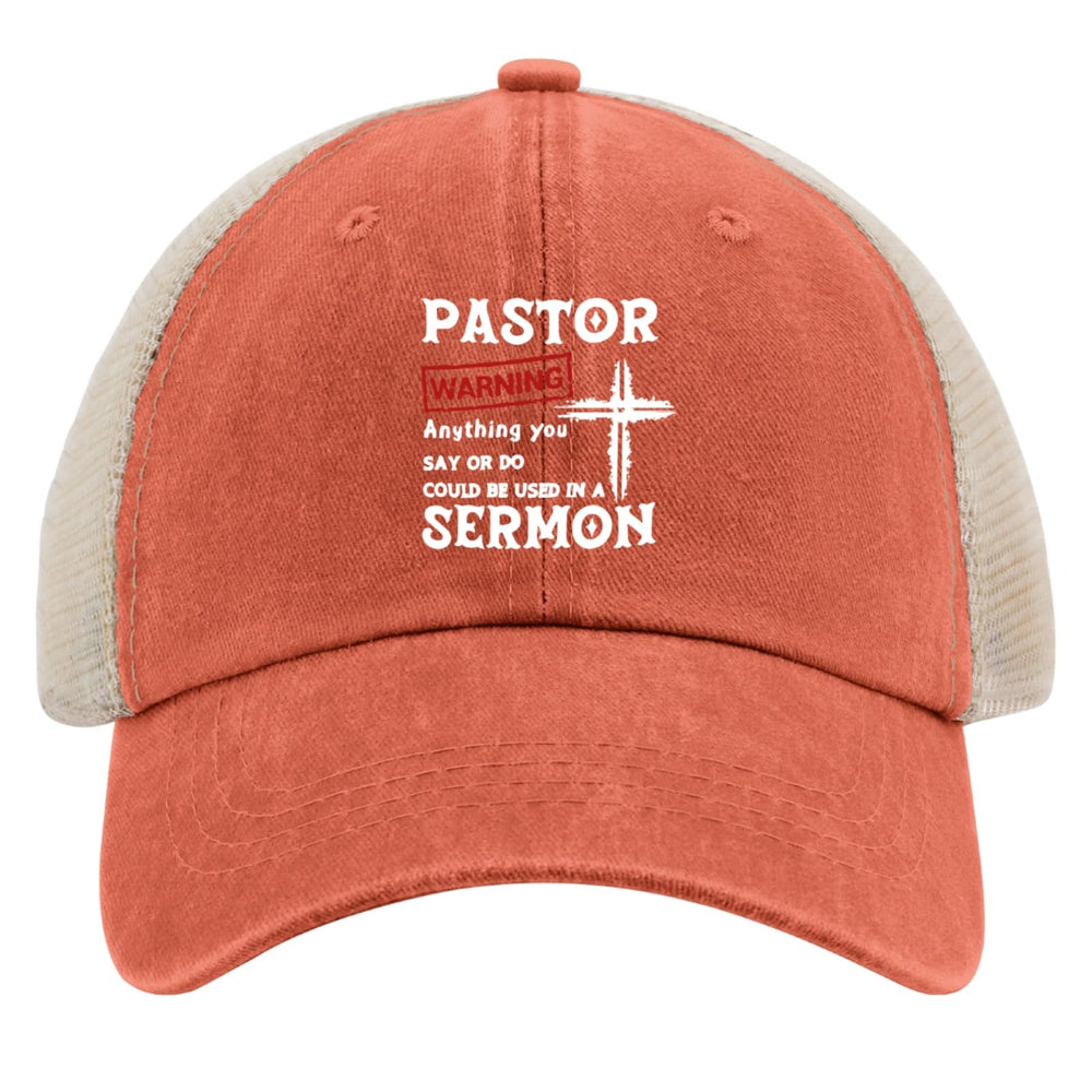 Philysonic Pastor Gift Trucker Hat denim texture for casual style