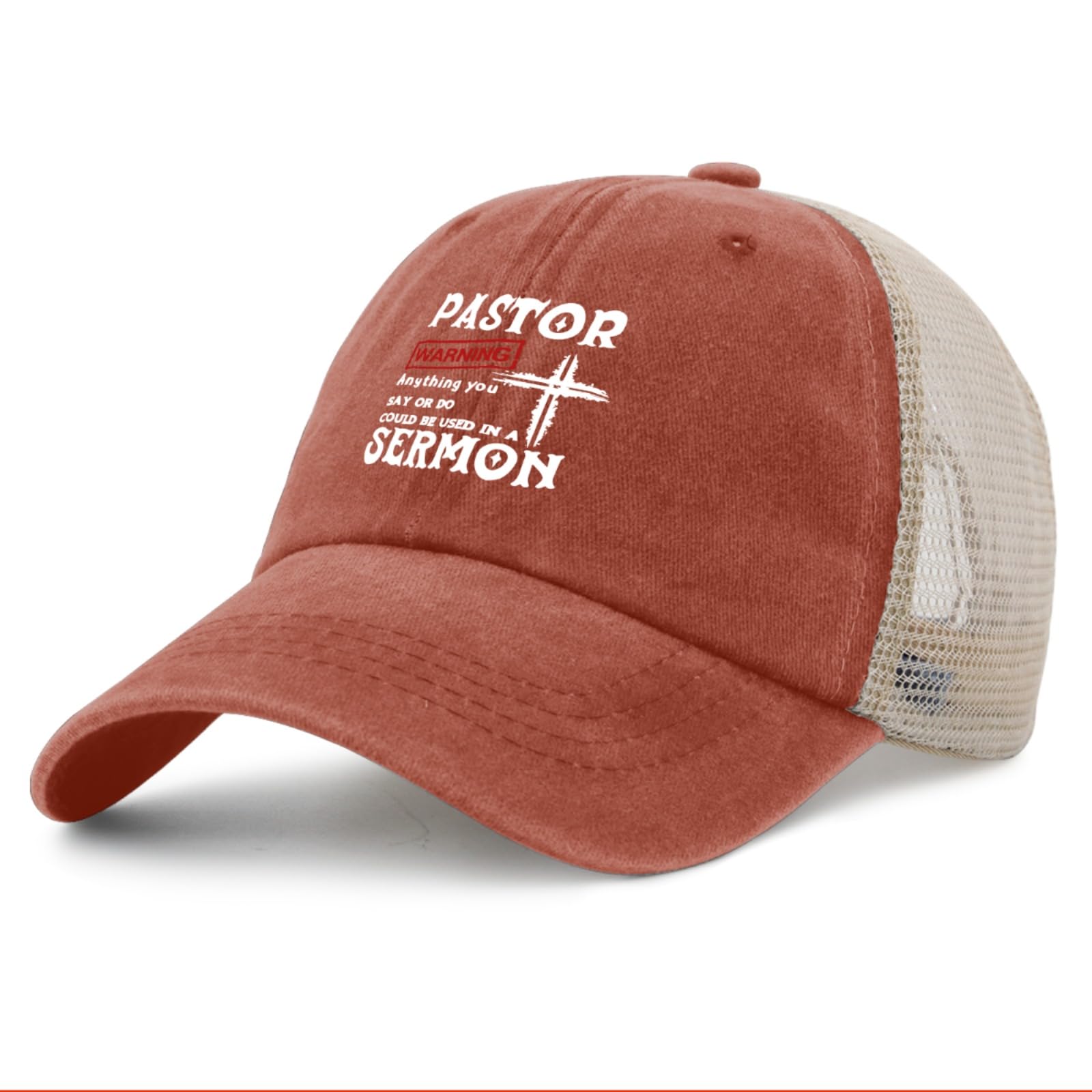 Philysonic Pastor Gift Trucker Hat side view with adjustable strap fit