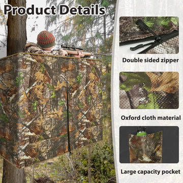 Phoncoo heavy-duty oxford fabric tree stand blind withstands rugged outdoor use.