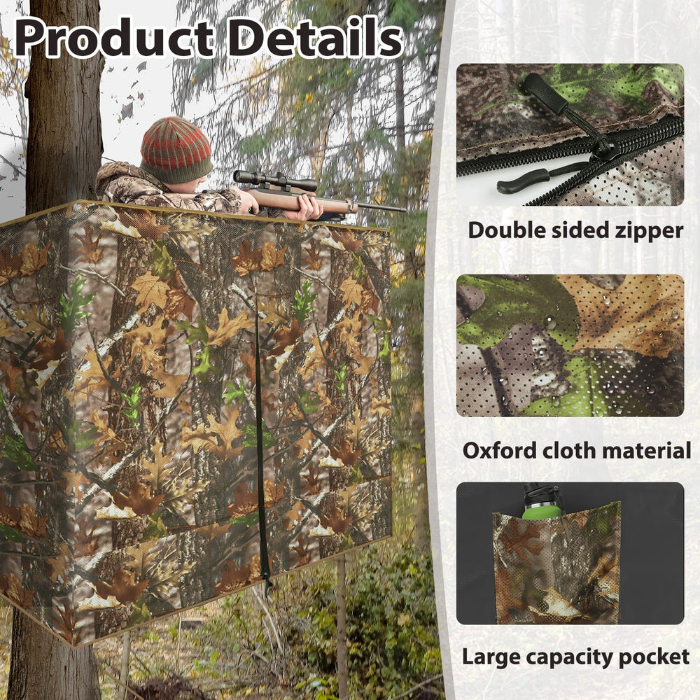 Phoncoo heavy-duty oxford fabric tree stand blind withstands rugged outdoor use.