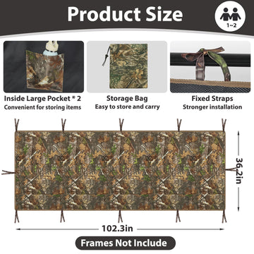 Phoncoo hunting tree stand blind camo print close-up enhances concealment.