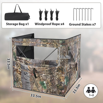 Phoncoo See Through Hunting Blind 3-panel setup demonstrates quick assembly for mobile hunters.