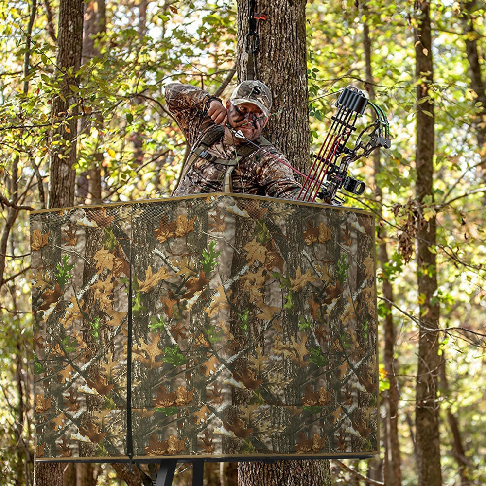 Phoncoo tree stand blind 102x36 inches fits two hunters with full coverage.