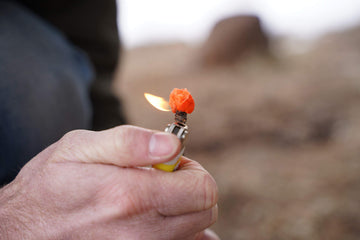 Phone Skope Pyro Putty foil-packet-tear-ease shows quick tear and ignition on the trail