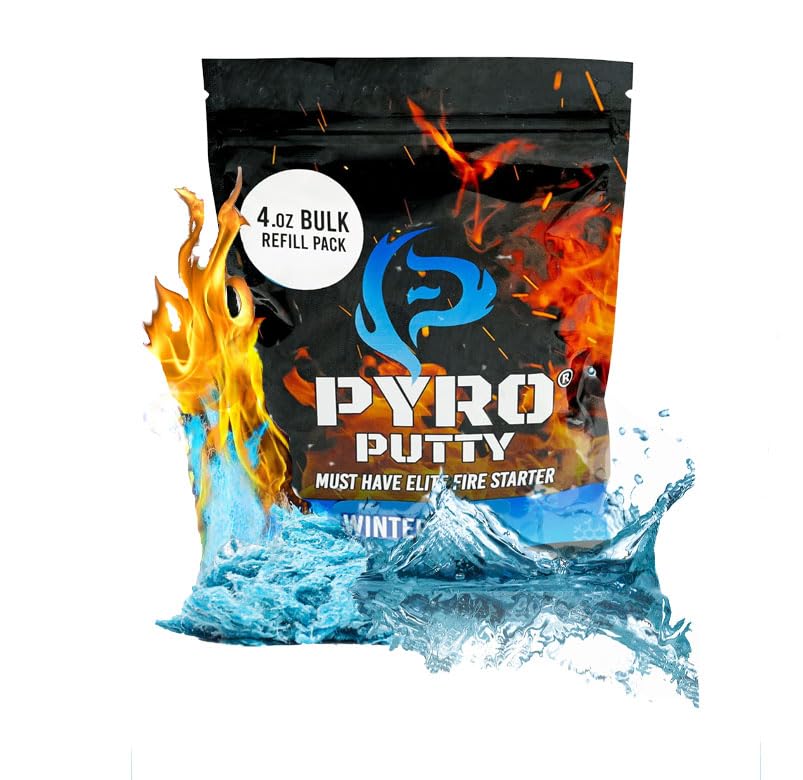 Phone Skope Pyro Putty Blue Winter Blend bag for easy cold-weather fire starting.