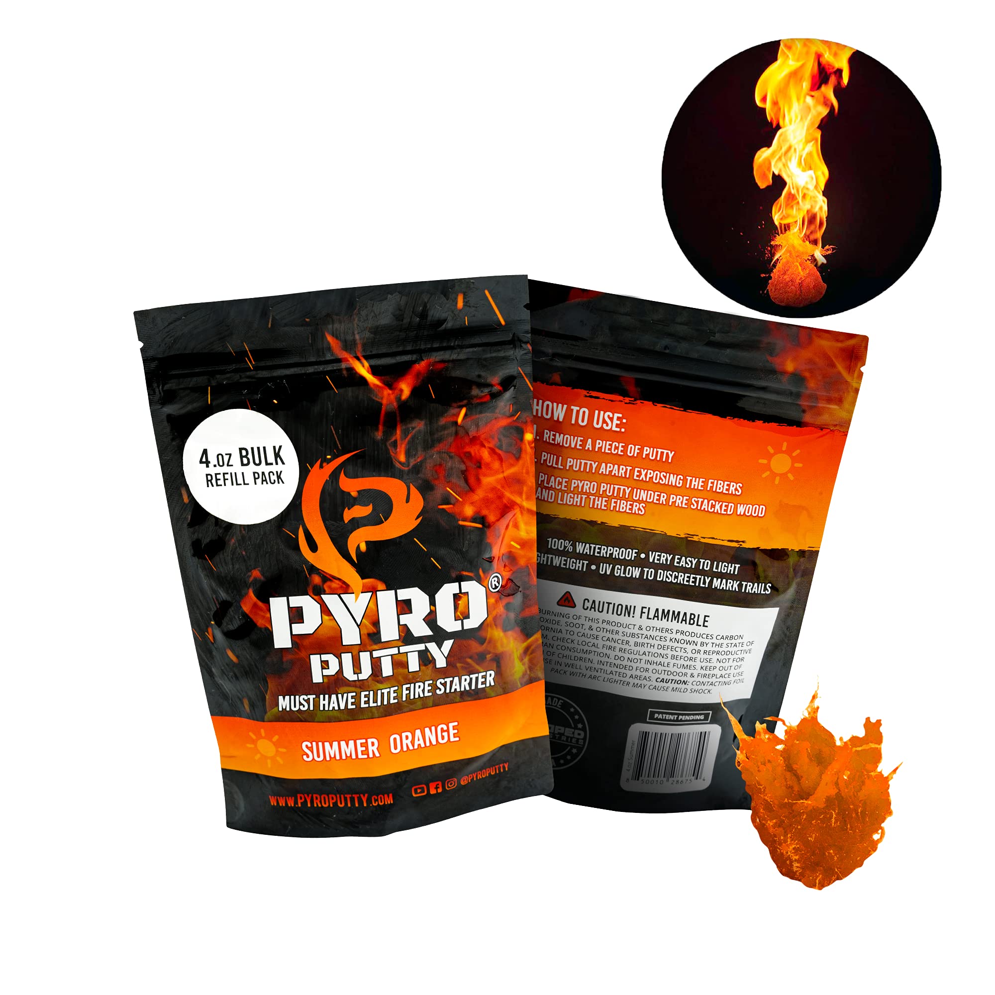 Phone Skope PYRO Putty burn test demonstrates reliable ignition in varied conditions.