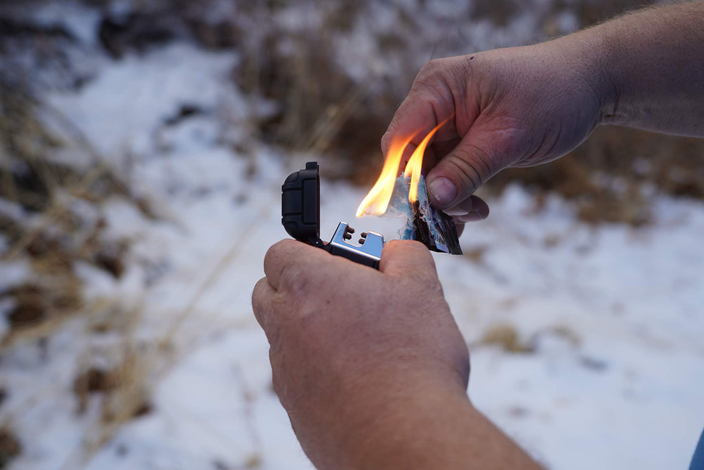 Phone Skope Pyro Putty campfire setup enables fast ignition.
