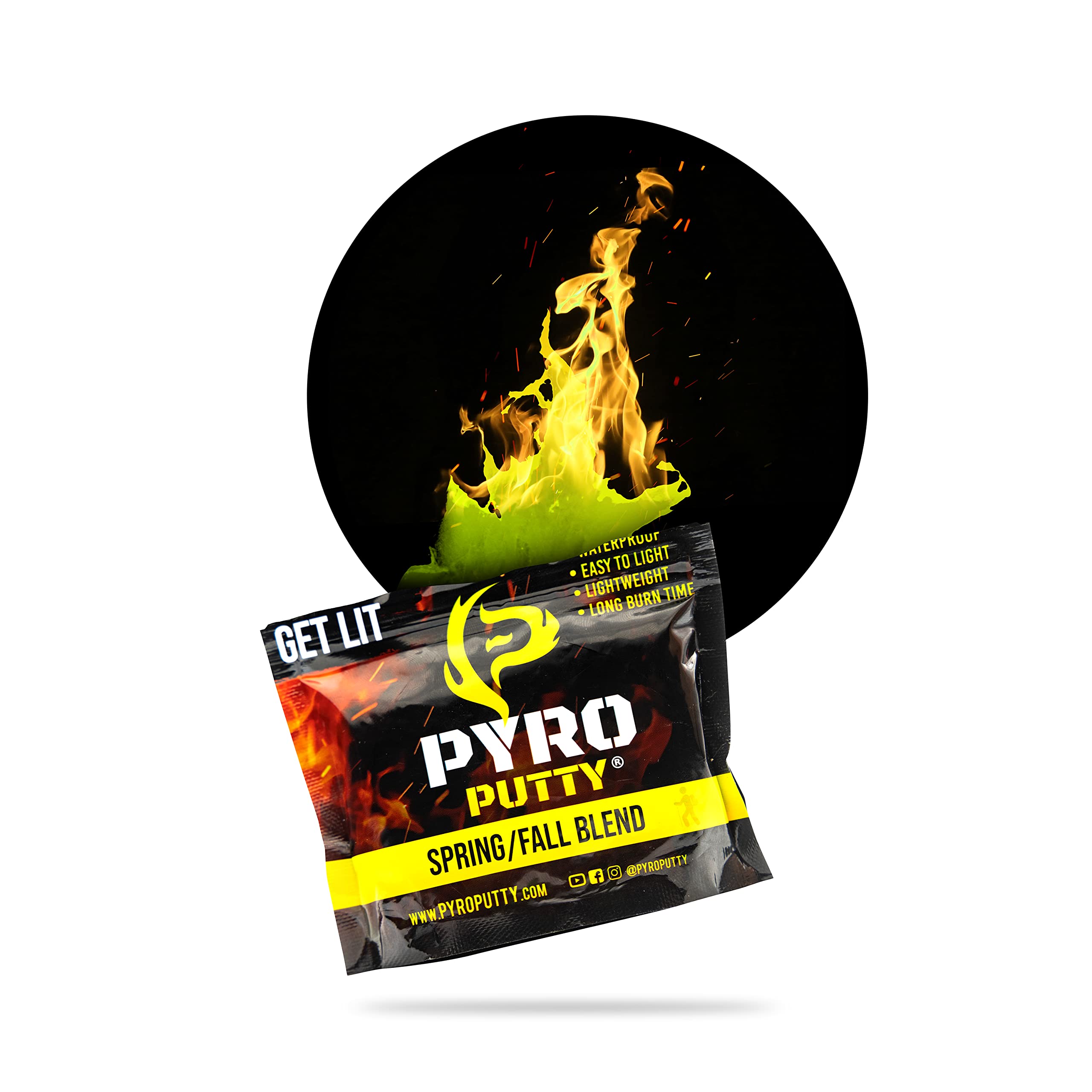 Phone Skope Pyro Putty emergency fire starter for survival kits.