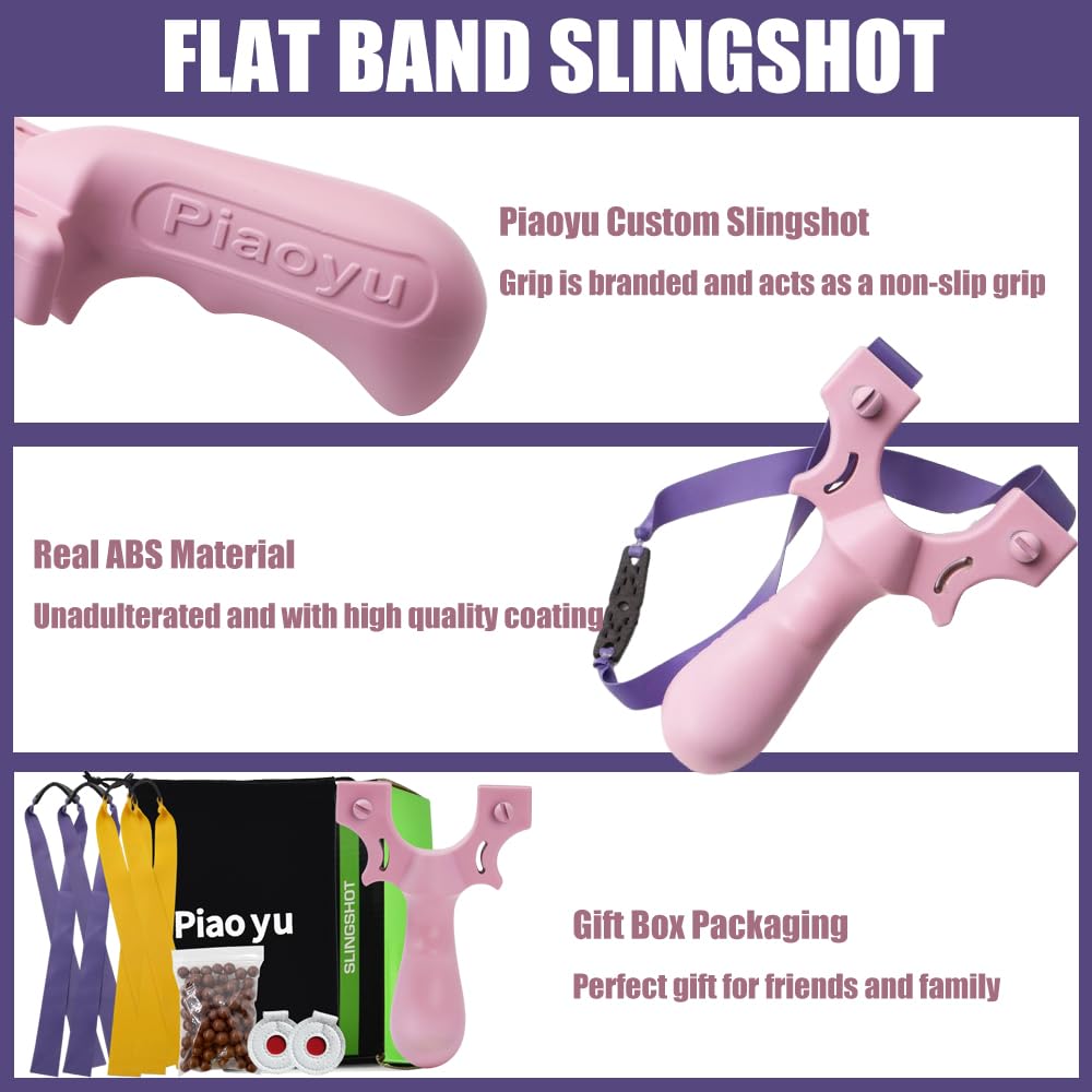 Piaoyu slingshot set flat leather band installation for secure tension