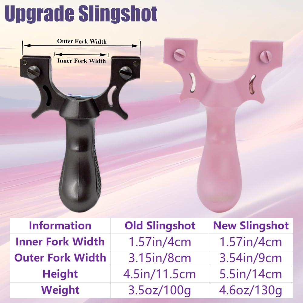 Piaoyu resin slingshot set grip closeup showing widened handle for comfort