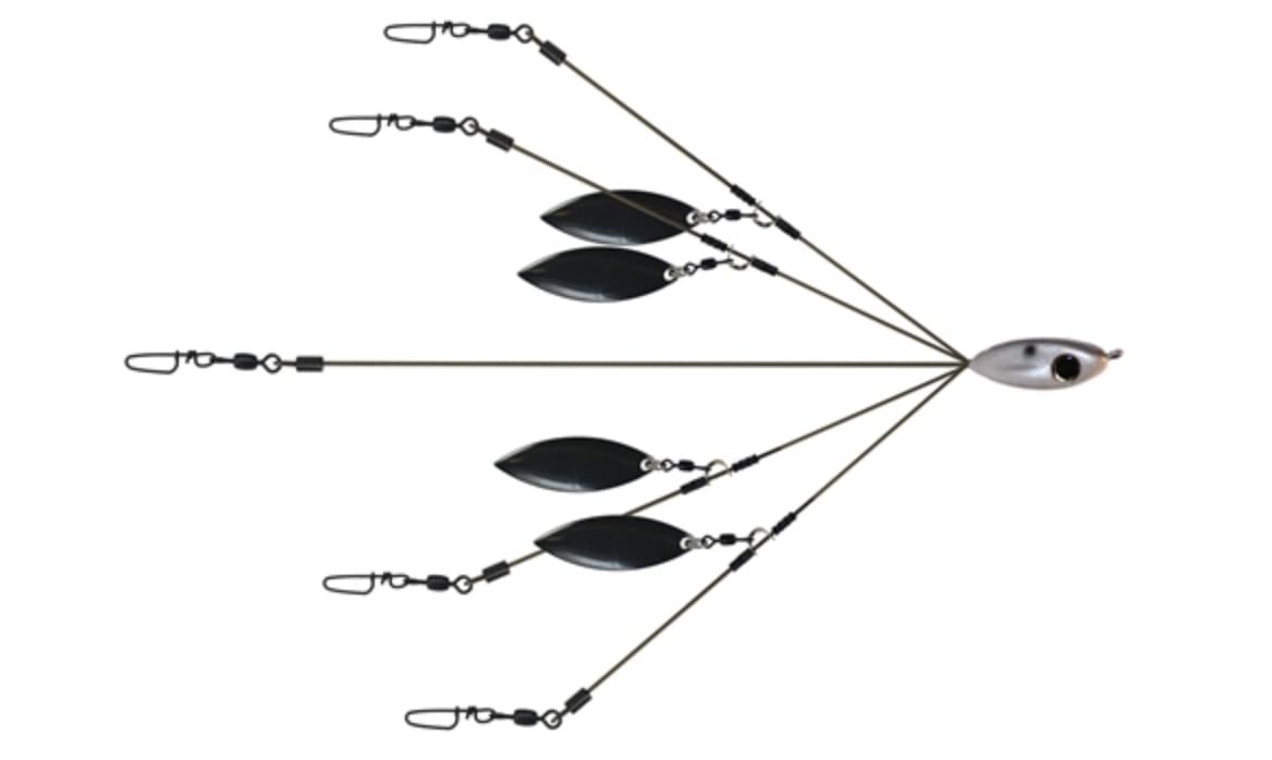 Picasso A-Rig components include the 140 lb nose swivel and 75 lb snaps.