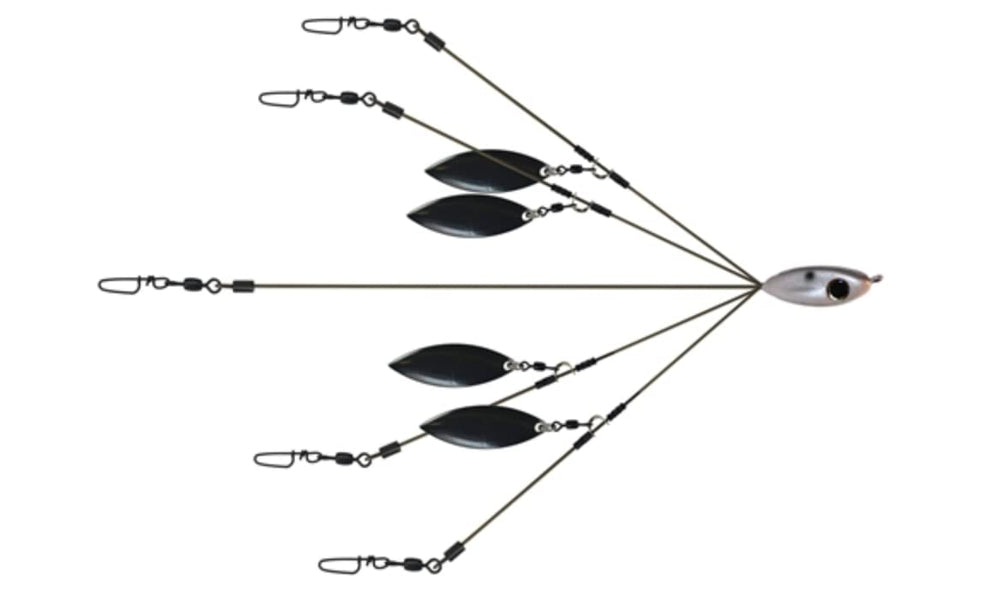 Picasso A-Rig components include the 140 lb nose swivel and 75 lb snaps.