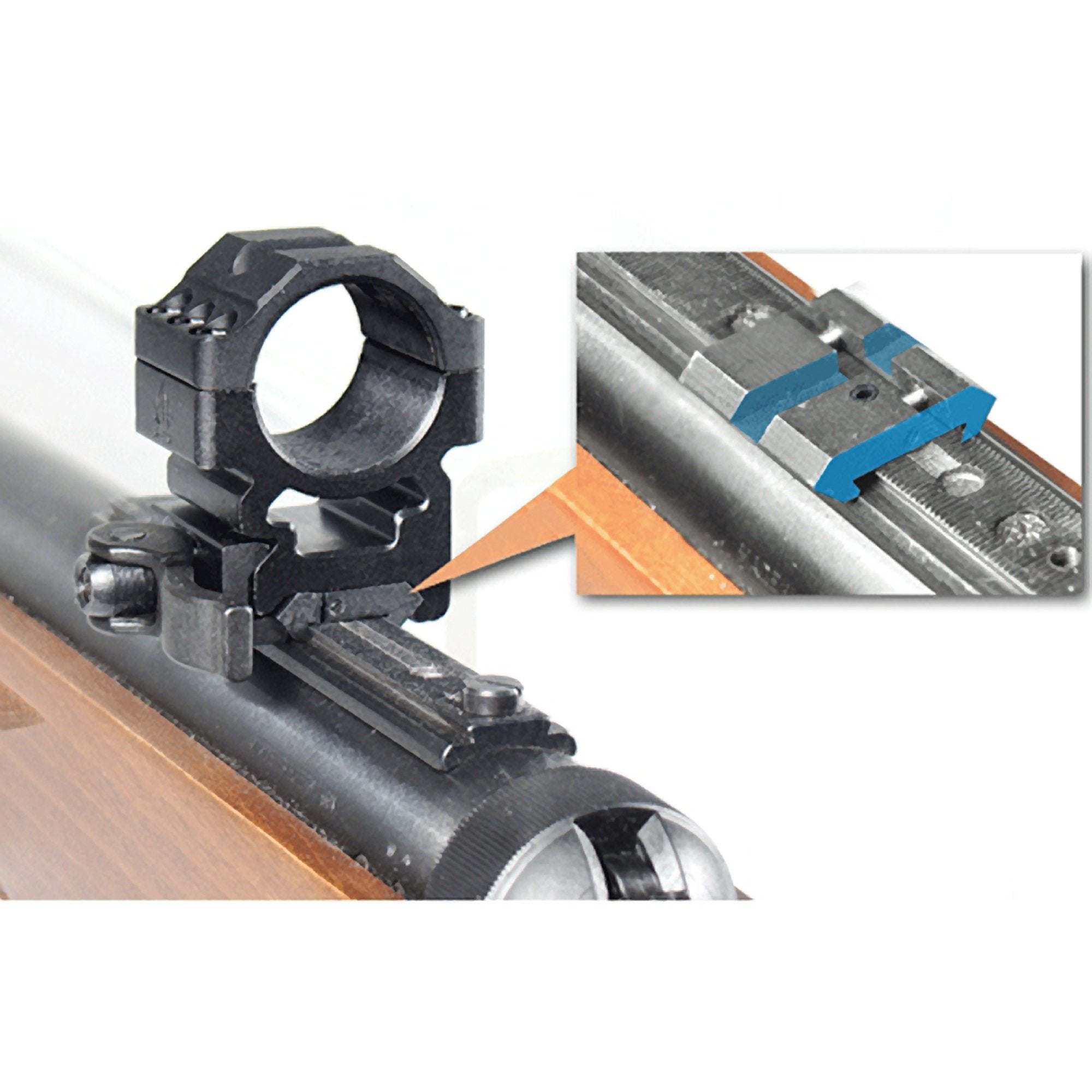 Picatinny/Weaver rail adaptor attached to UTG .22 caliber