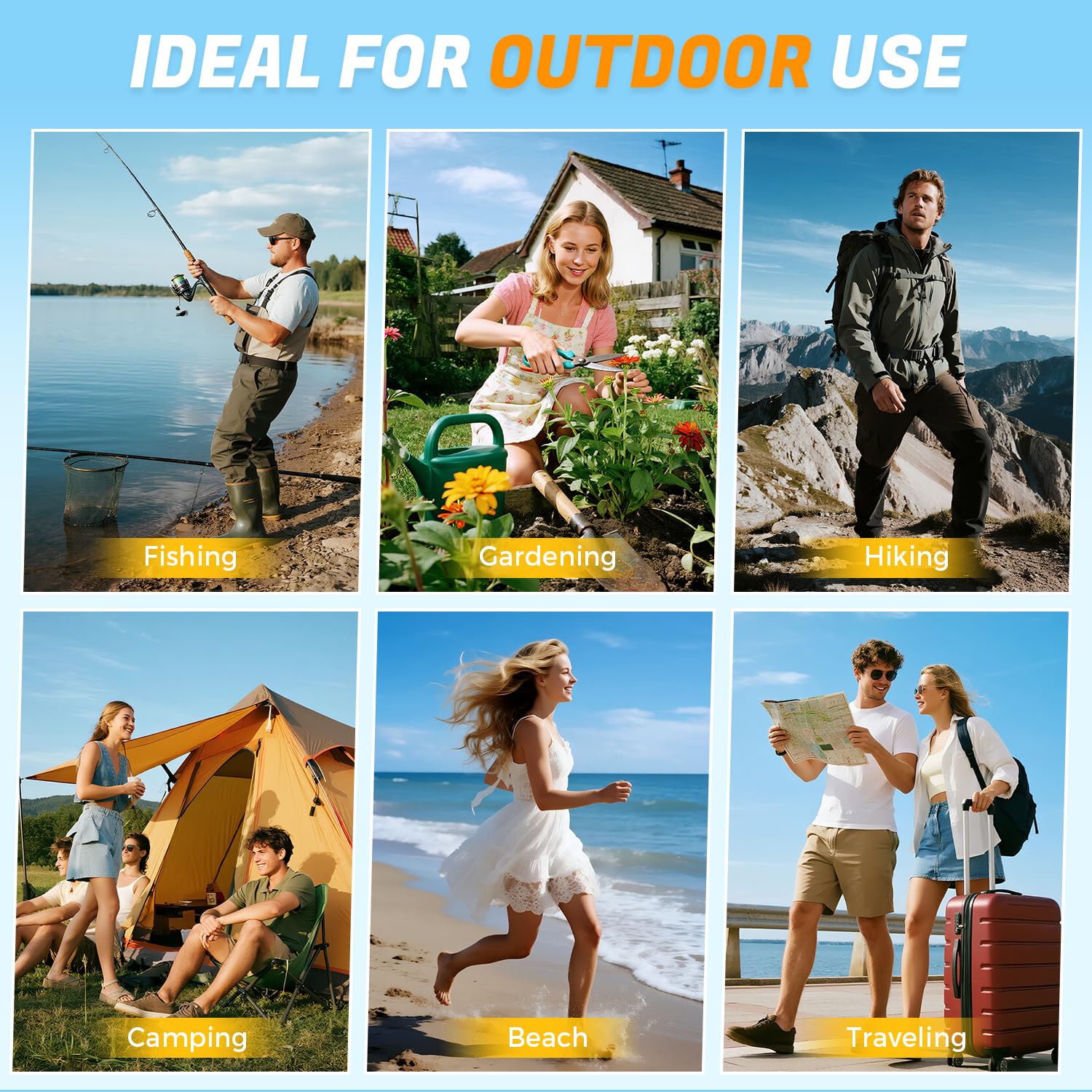 Outdoor lifestyle shot of sun hat for hiking and fishing