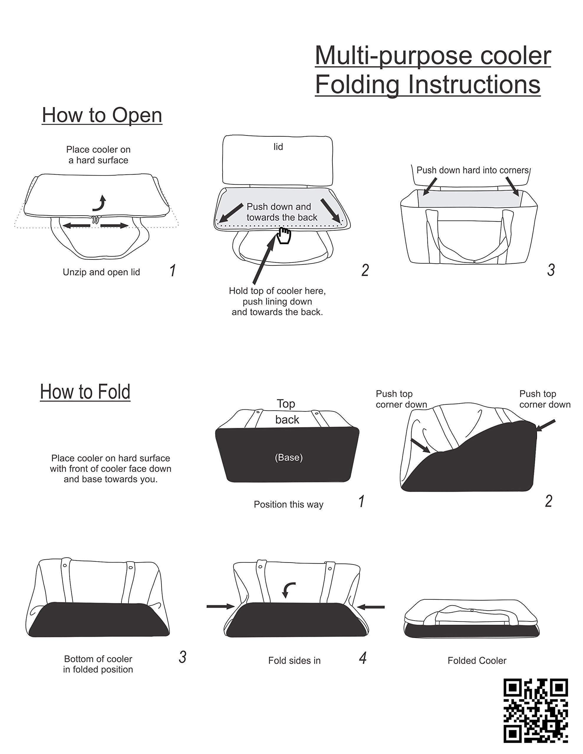 Picnic at Ascot 64-can collapsible cooler leakproof liner for mess-free travel