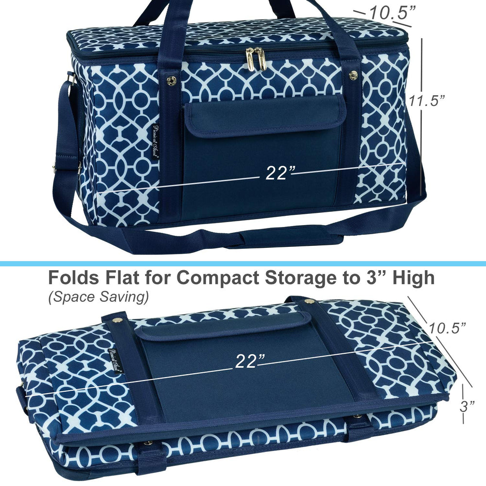 Picnic at Ascot 64-can cooler with shoulder strap for easy transport.