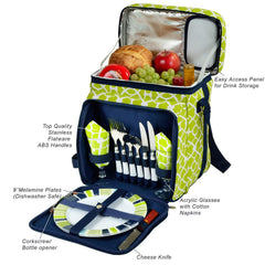 Picnic at Ascot Original insulated basket includes melamine plates and napkins for stylish picnics