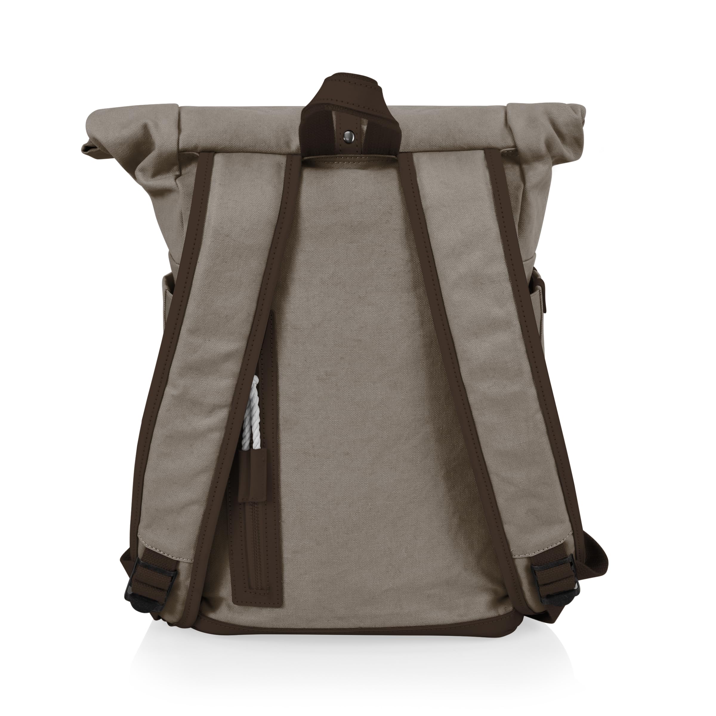 Picnic Time Carmel Roll Top Backpack Cooler component pocket organizes picnic accessories