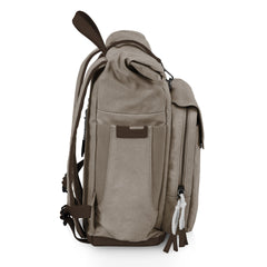 Picnic Time Carmel Roll Top Backpack Cooler front slip pocket stores keys and small essentials