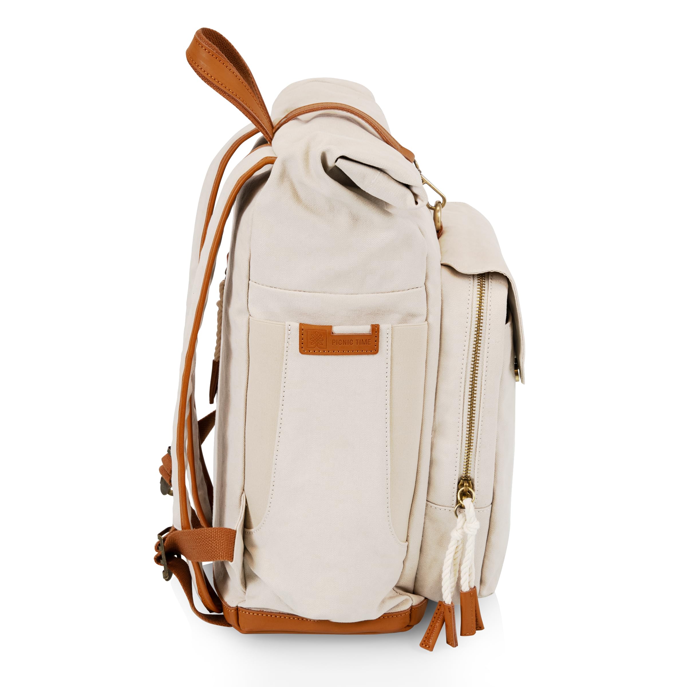 Picnic Time Carmel Roll Top Side View confirms roomy capacity for multi-person outings