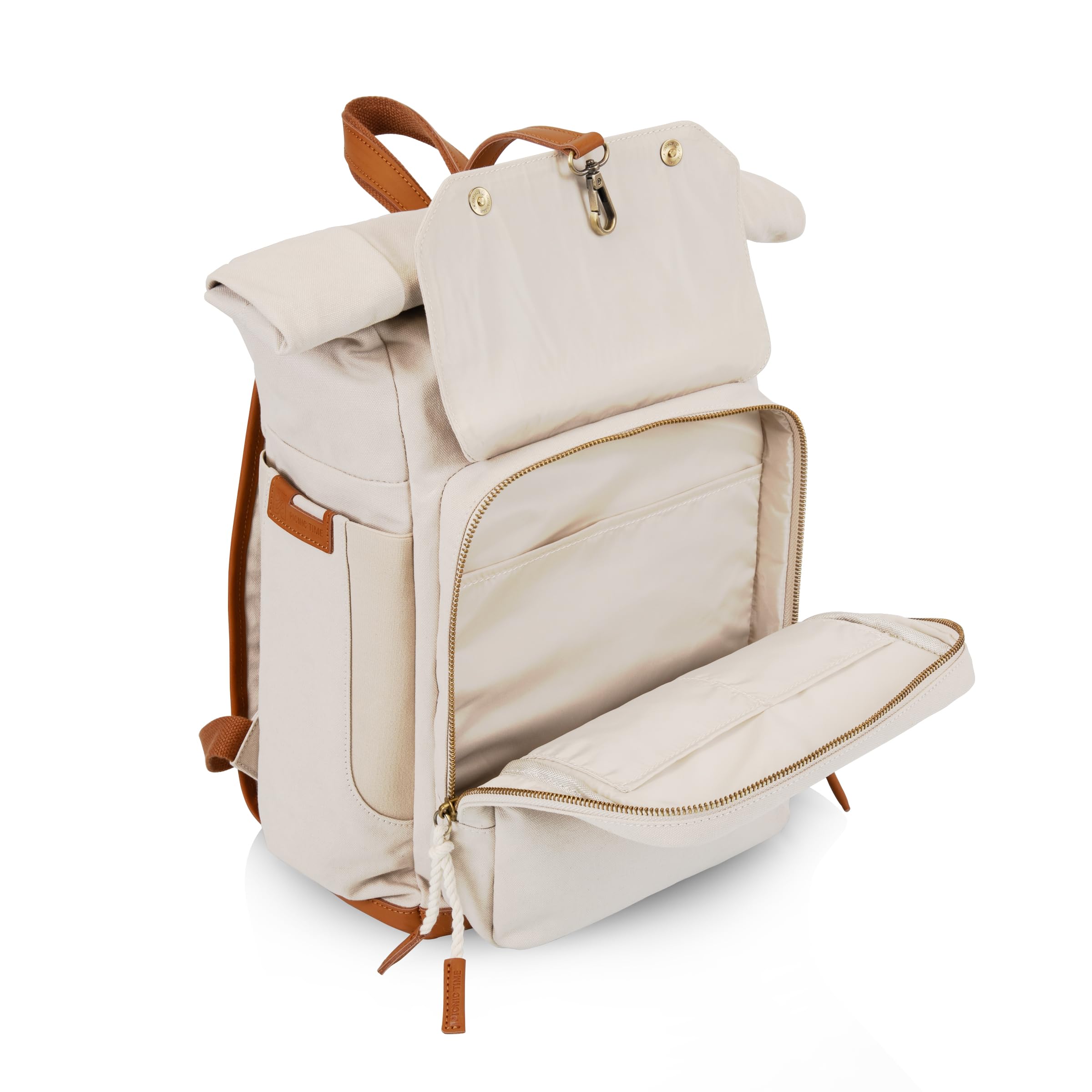 Picnic Time Carmel Roll Top Insulated Interior emphasizes keeping contents fresh and cool