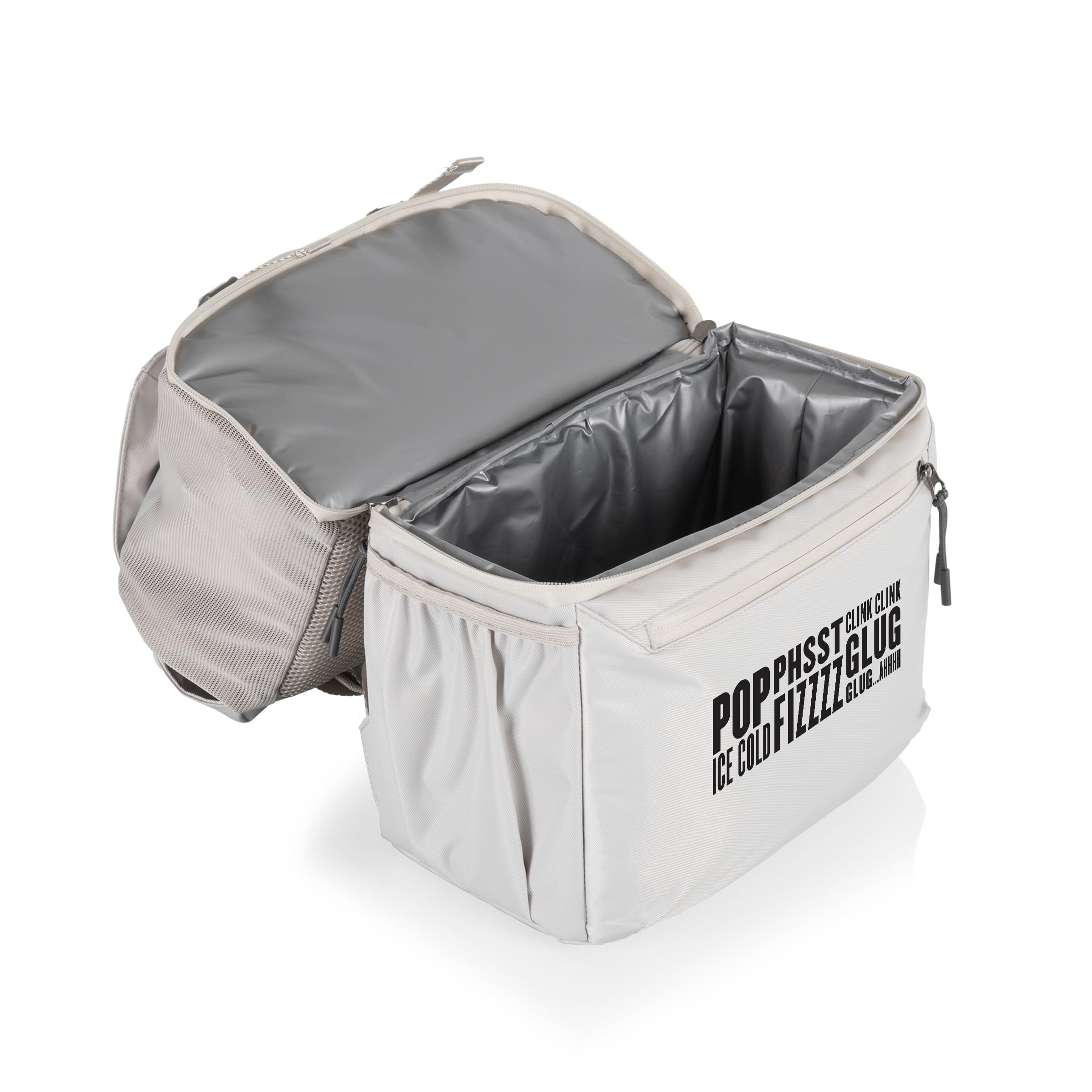 PICNIC TIME Coca-Cola Tarana Backpack Cooler side view showing comfortable straps for long hikes.