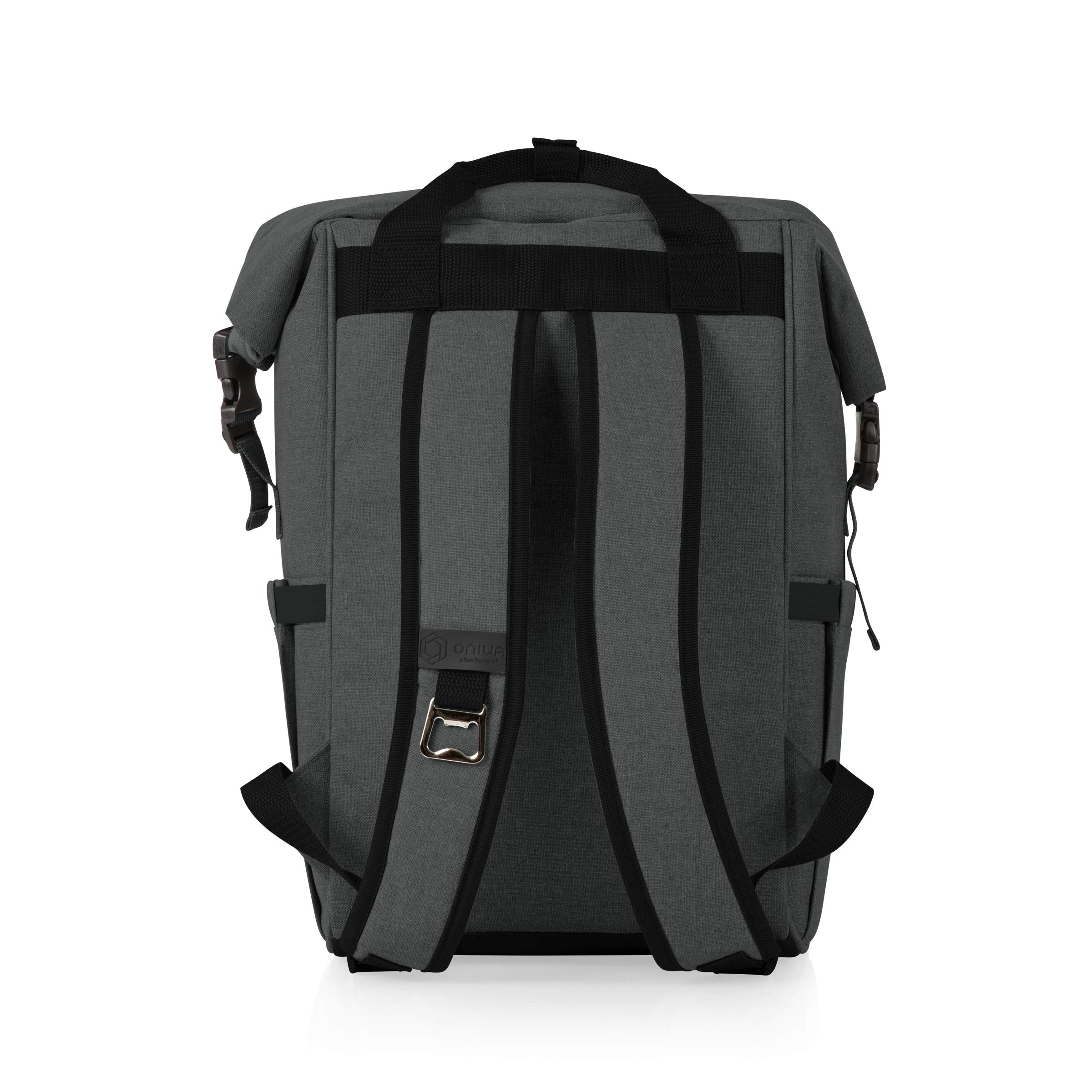 Padded straps and dual handles offer comfort during long walks or hikes.