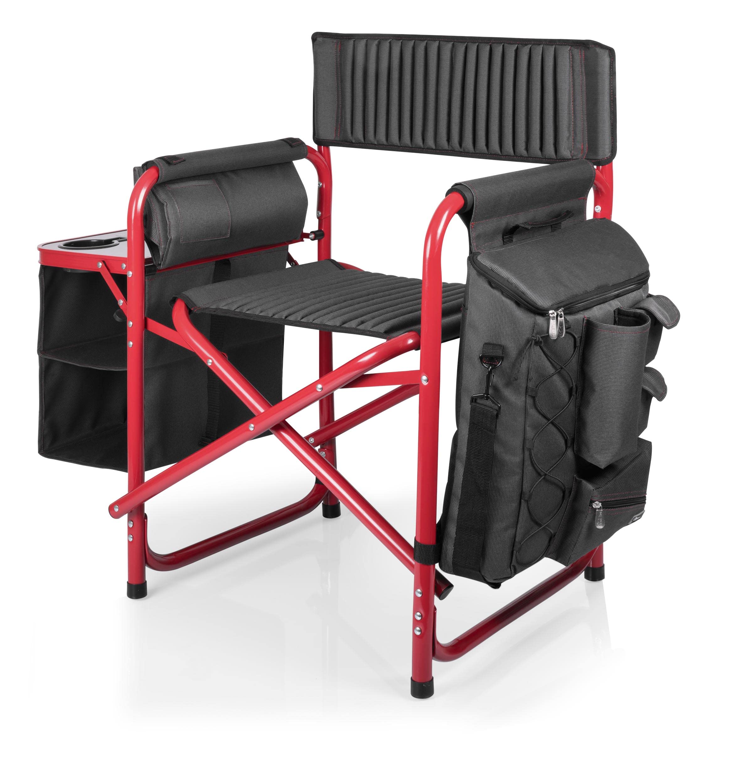 PICNIC TIME Fusion chair built-in umbrella loops support shade on sunny days.