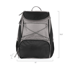 Picnic Time Mythosaur Skull PTX Backpack Cooler pocket layout for snacks and utensils