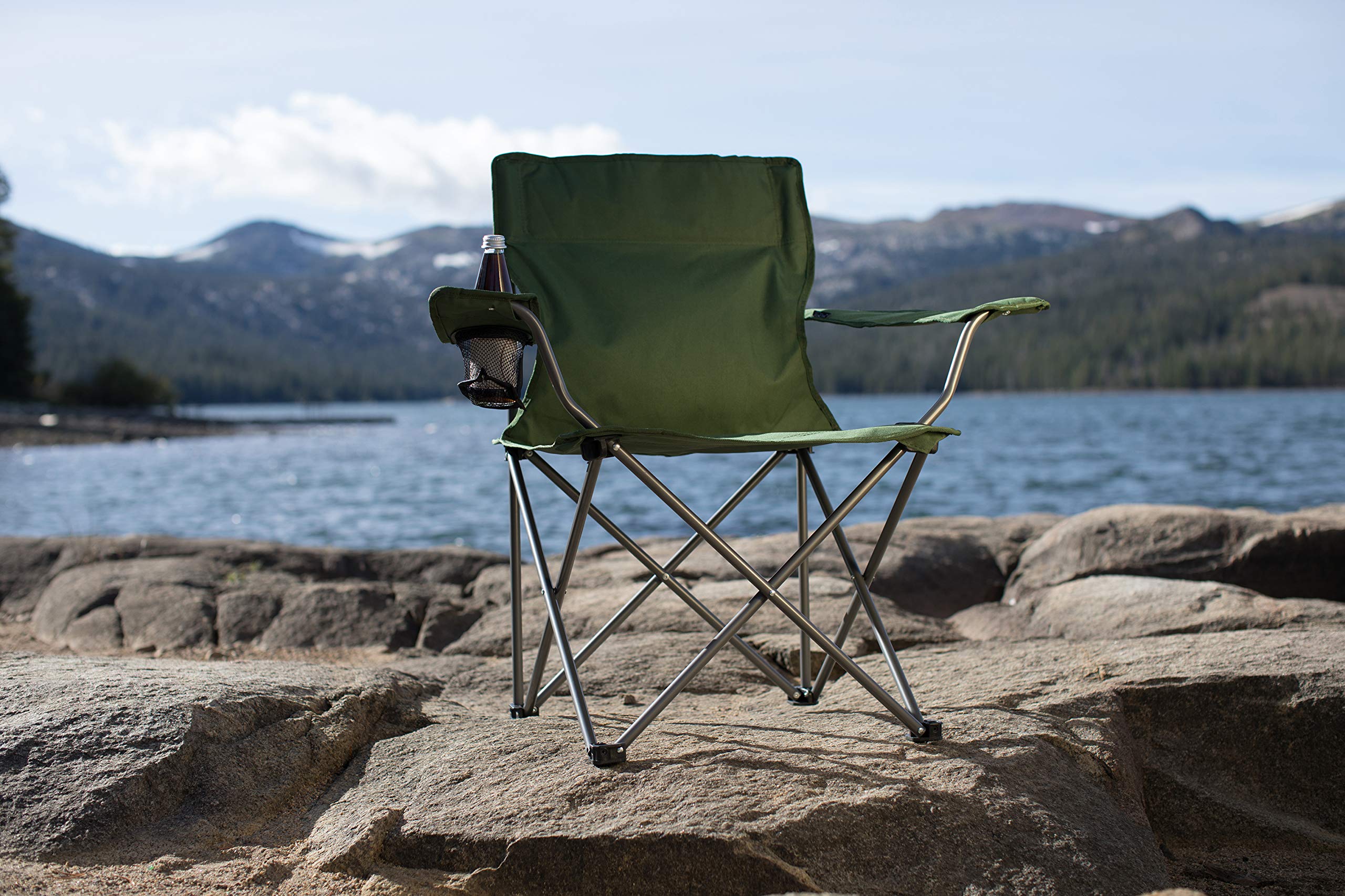 PICNIC TIME PTZ Camp Chair open dimensions shown.
