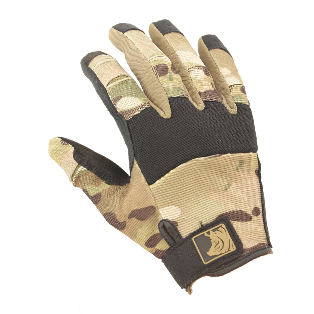 PIG Alpha full-dexterity gloves palm closeup showing grip control for shooting