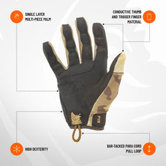 PIG Alpha full-dexterity gloves trigger finger clarino detail for precise handling