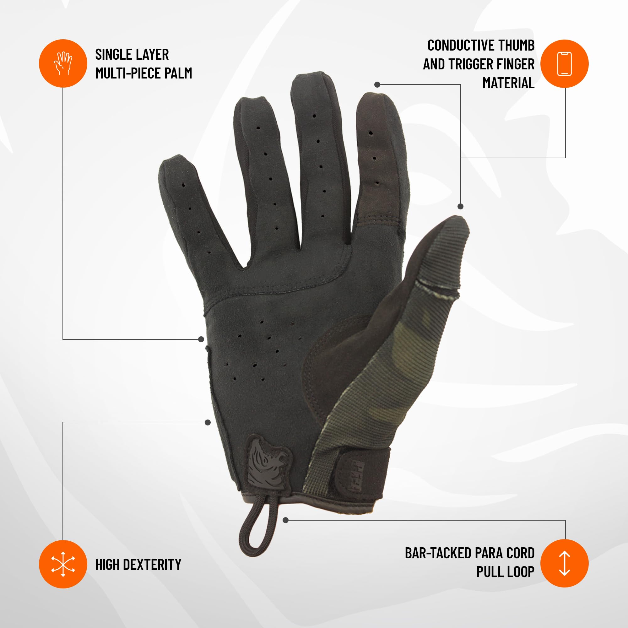 PIG Alpha gloves touchscreen-friendly fingers close-up for device use.