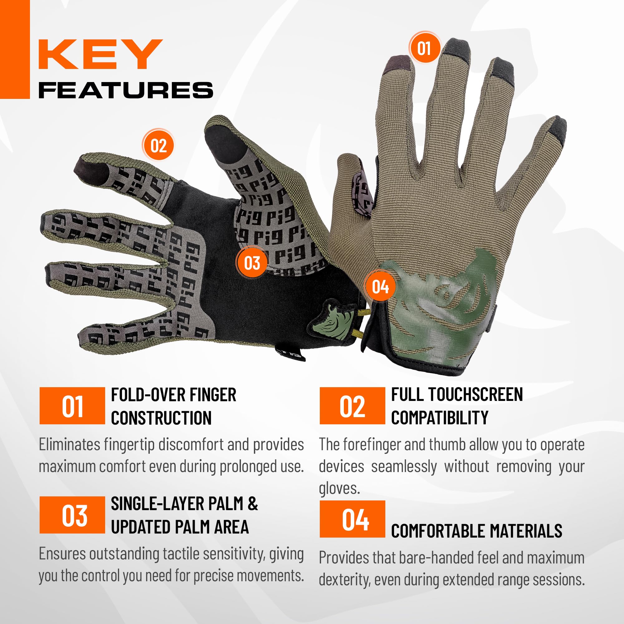 PIG Delta Utility gloves breathable materials for extended wear.