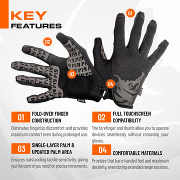PIG Delta Utility Tactical Gloves - adjustable-closure for a secure fit.