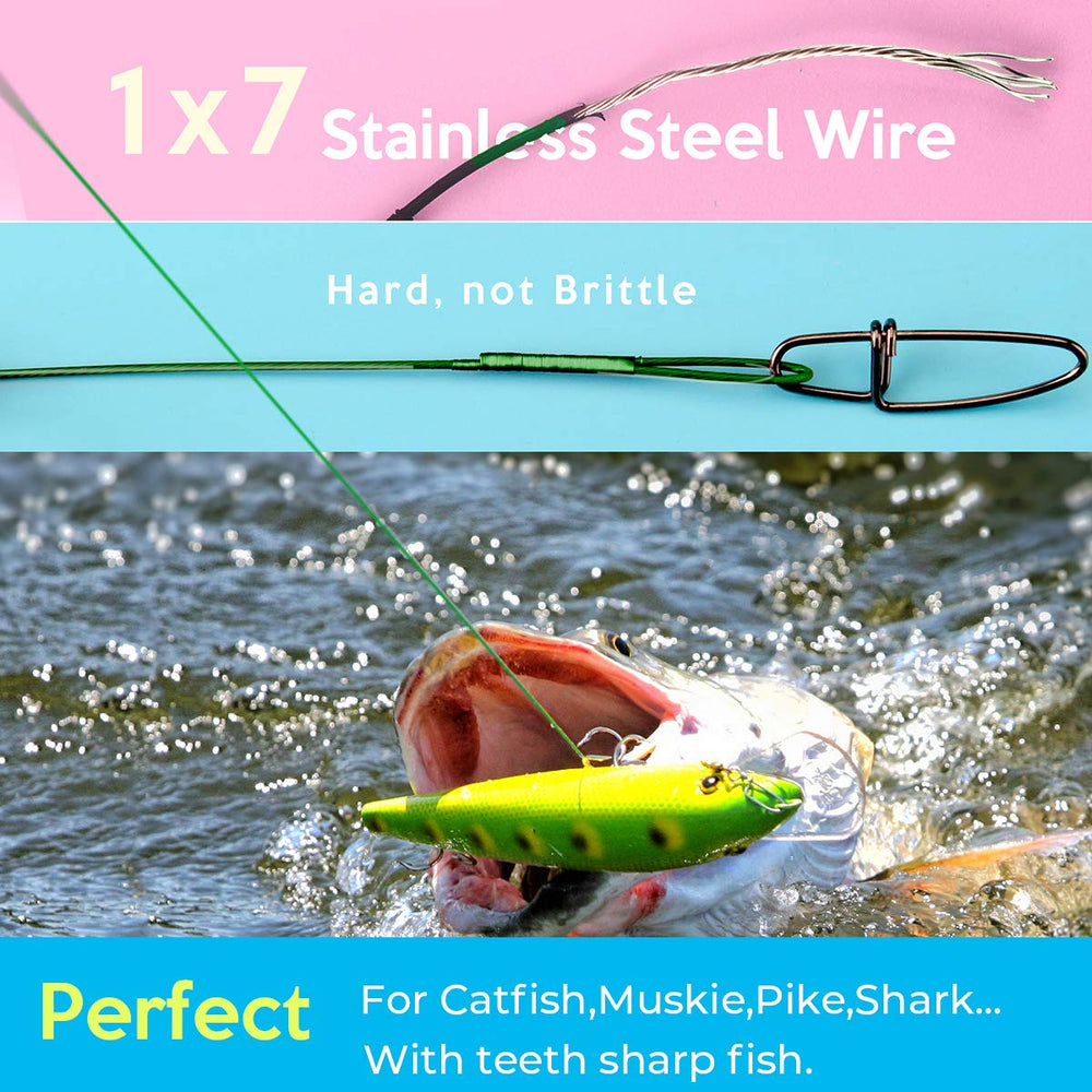 Leaders suitable for toothy fish like pike, catfish, trout, and bass