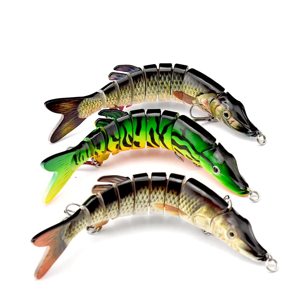 Pike lure multi-jointed swimbait close-up 5.12-inch realistic body