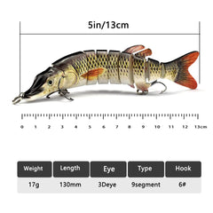 3D-eyed pike lures swimbait in action