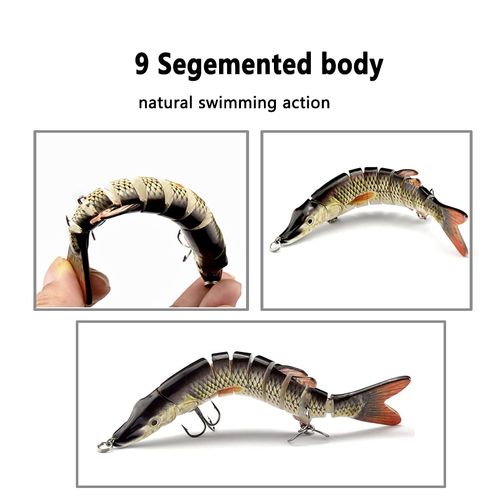 Close-up of sharp treble hooks on pike lure